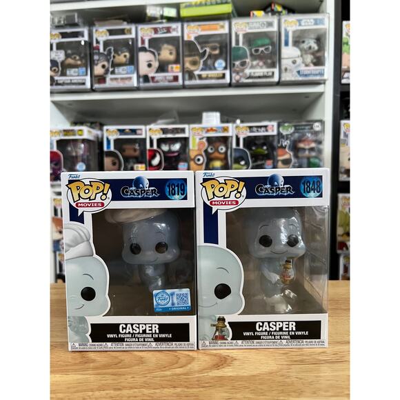 2 Casper Friendly Ghosts Funko Pops EXCLUSIVE Chef's Hat 1819 Potion 1848 Movies - Picture 1 of 6